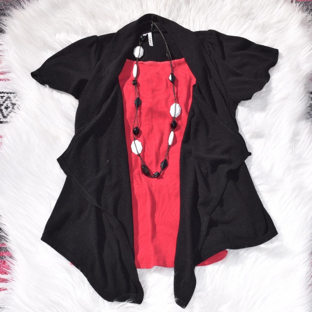 Studio Y Black open from cardigan